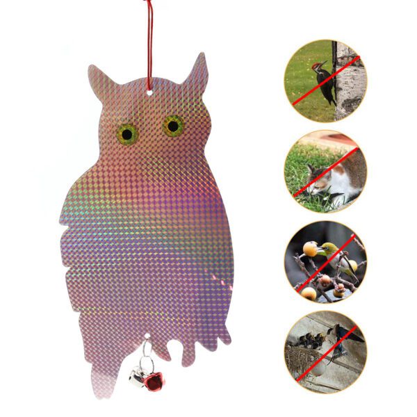 Bird Scare Owl for Woodpecker Deterrent Reflective Scare Spiral - Image 5