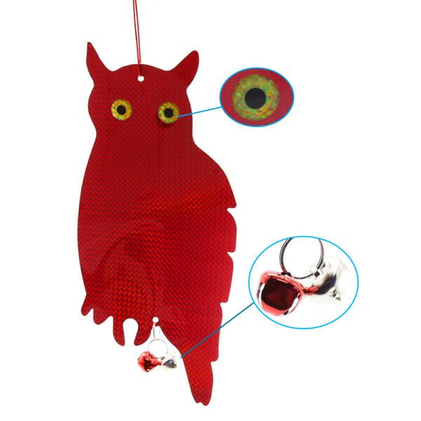 Bird Scare Owl for Woodpecker Deterrent Reflective Scare Spiral - Image 3