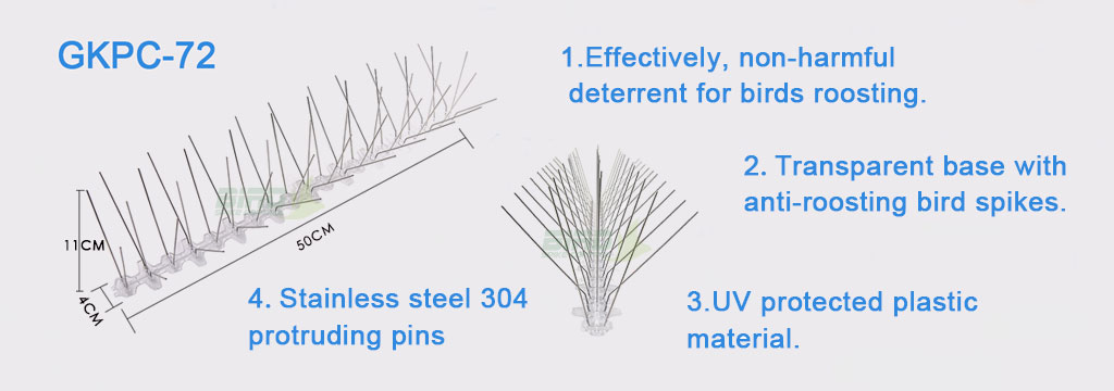 5 Rows Animal Control Type bird resistance bird spikes