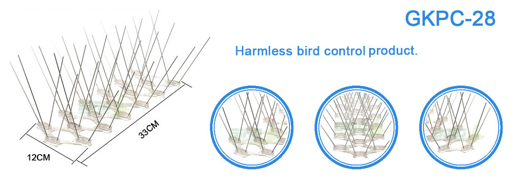 Stainless Steel Bird Spikes with Plastic Base